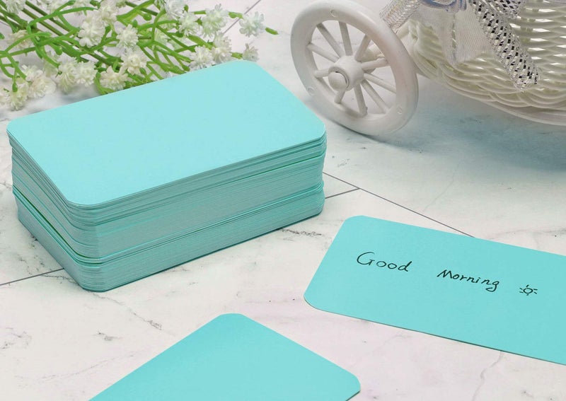 Penta Angel 100 Pcs Mini Paper Blank Gift Notes Cards DIY Craft Small Word Business Message Cards (Light Blue) - Image 4